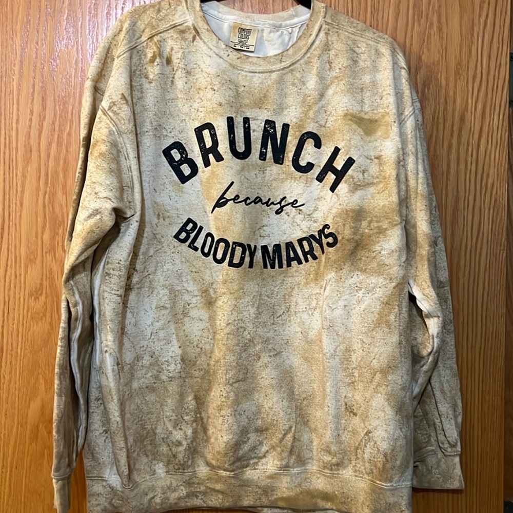 NWOT - Comfort colors yellow tie dye crew